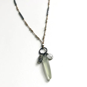 Sea Glass Cluster Neckalce