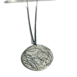 Large Silver Startrail Coin Necklace