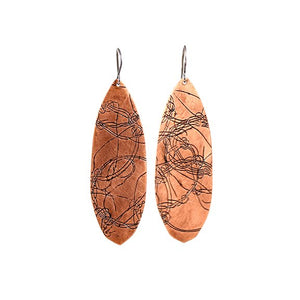 Copper Leaf Startrail Earrings 