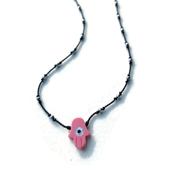 Pink Hamsa Necklace