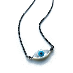 Oxidized Evil Eye Necklace