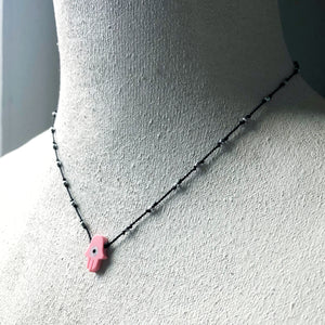 Pink Hamsa Necklace