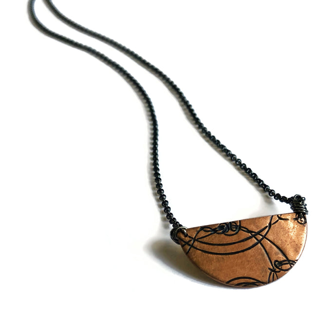 Copper Half Moon Necklace